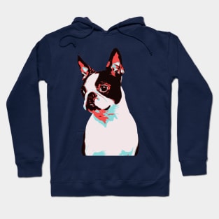 French Bulldog Retro Vibrant Colors Illustration Hoodie